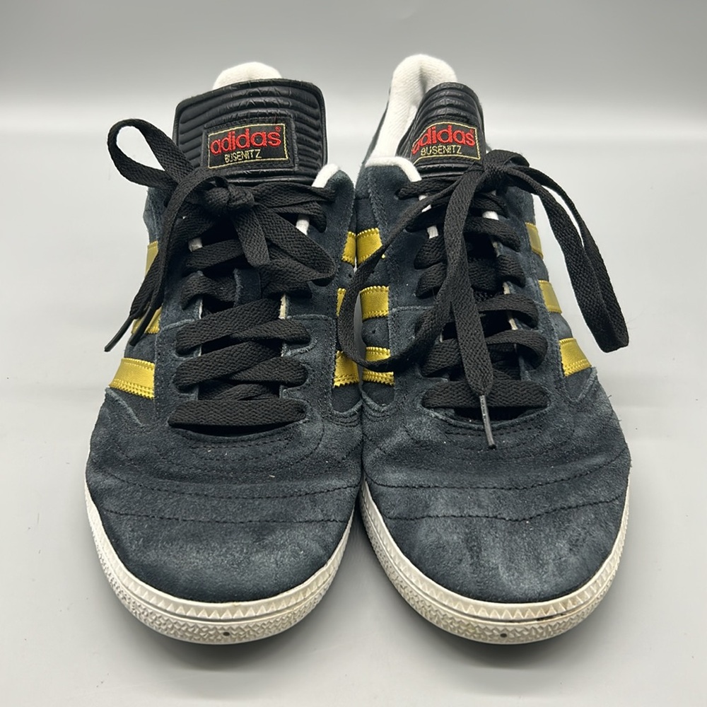 Navy Blue Adidas Busentiz Size 10.5 gold stripe - Picture 3 of 9